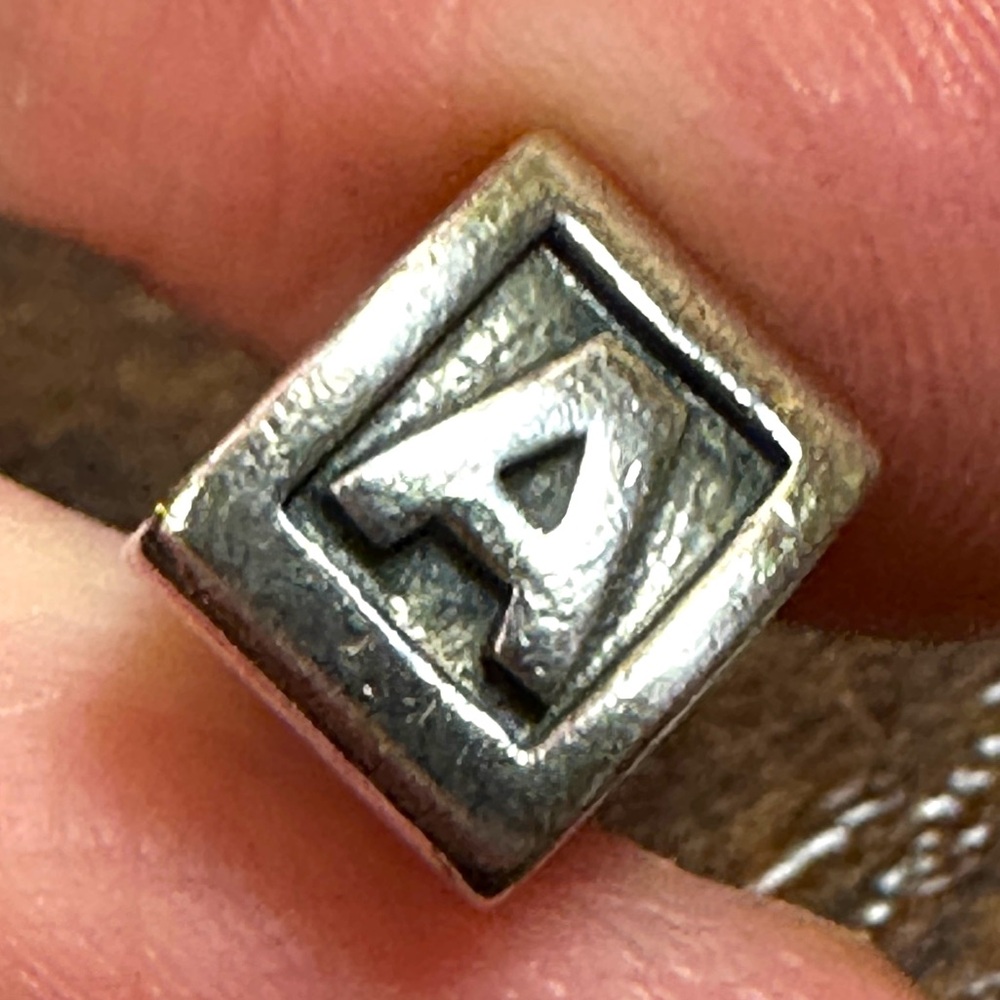 Pandora Initial A sterling silver ALE .925 triangle charm for bracelet